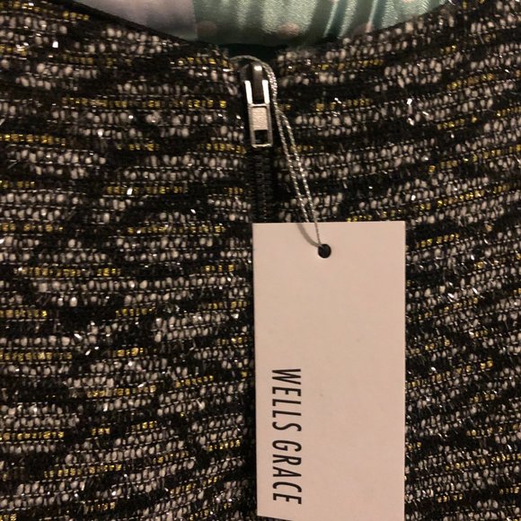 Wells Grace Sparkle Tweed Crop Top Shirt - Small - Picture 4 of 4